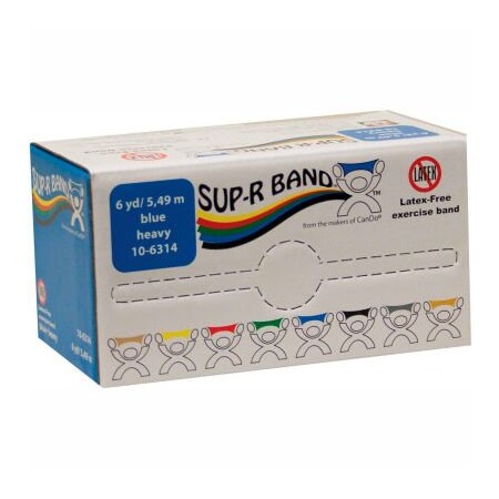 Fabrication Enterprises Sup-R Band Latex Free Exercise Band, Blue, 6 Yard Roll/Box 1612455